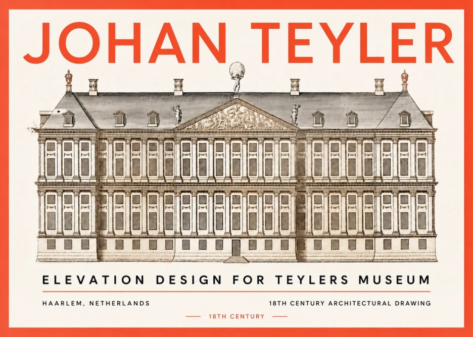 Johan Teyler Elevation Design for Teylers Museum, Haarlem No5 - Juliste