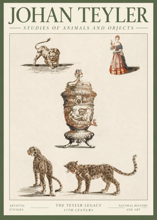 Johan Teyler Studies of Animals and Objects No3 - Juliste