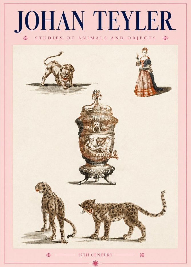 Johan Teyler Studies of Animals and Objects No4 - Juliste