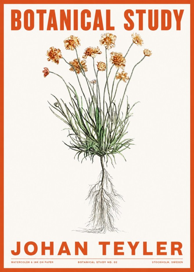 Johan Teyler Botanical Study No. 01 No2 - Juliste