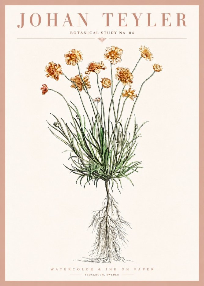 Johan Teyler Botanical Study No. 01 No4 - Juliste