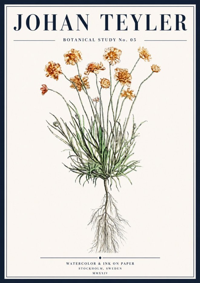 Johan Teyler Botanical Study No. 01 No5 - Juliste