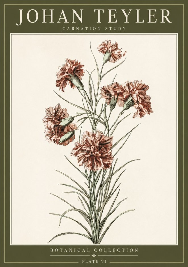 Johan Teyler Carnation Study No3 - Juliste