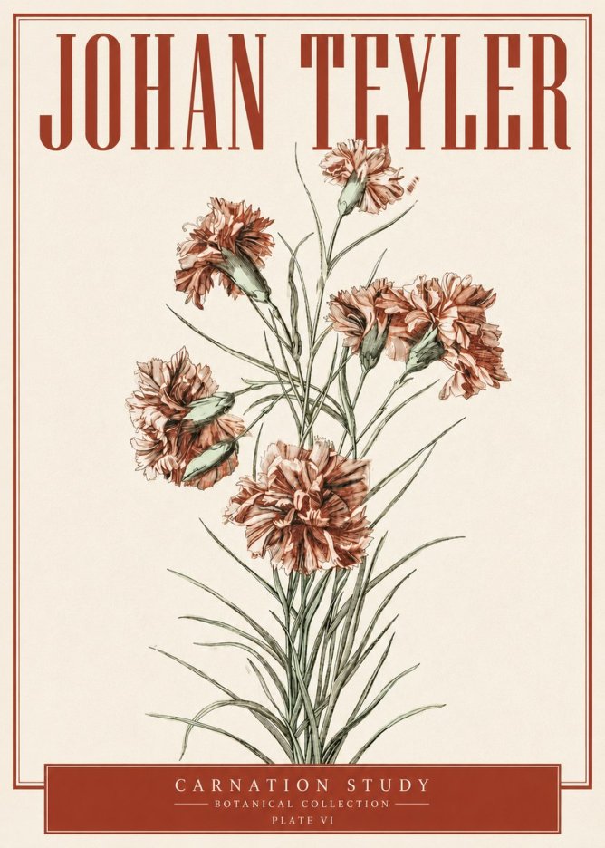Johan Teyler Carnation Study No4 - Juliste