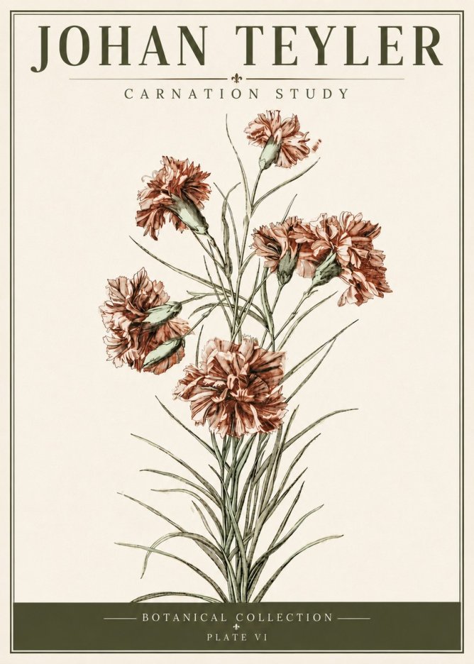 Johan Teyler Carnation Study No6 - Juliste