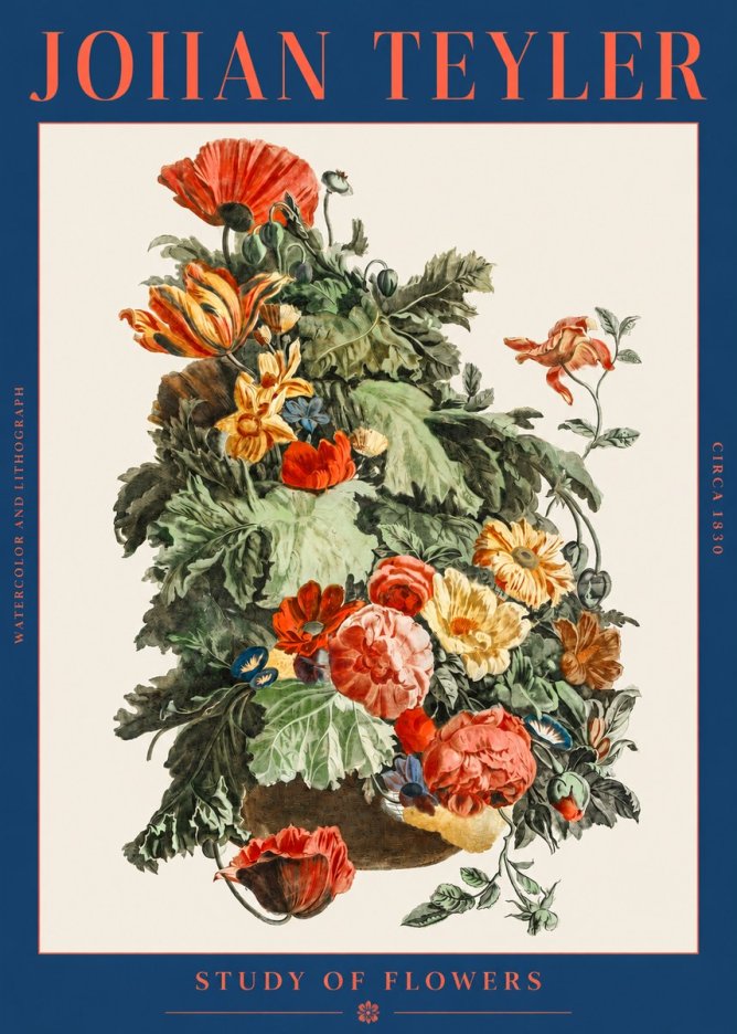 Johan Teyler Study of Flowers No2 - Juliste