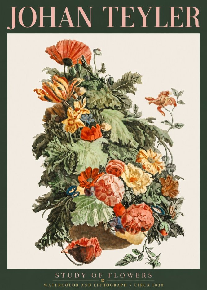 Johan Teyler Study of Flowers No3 - Juliste