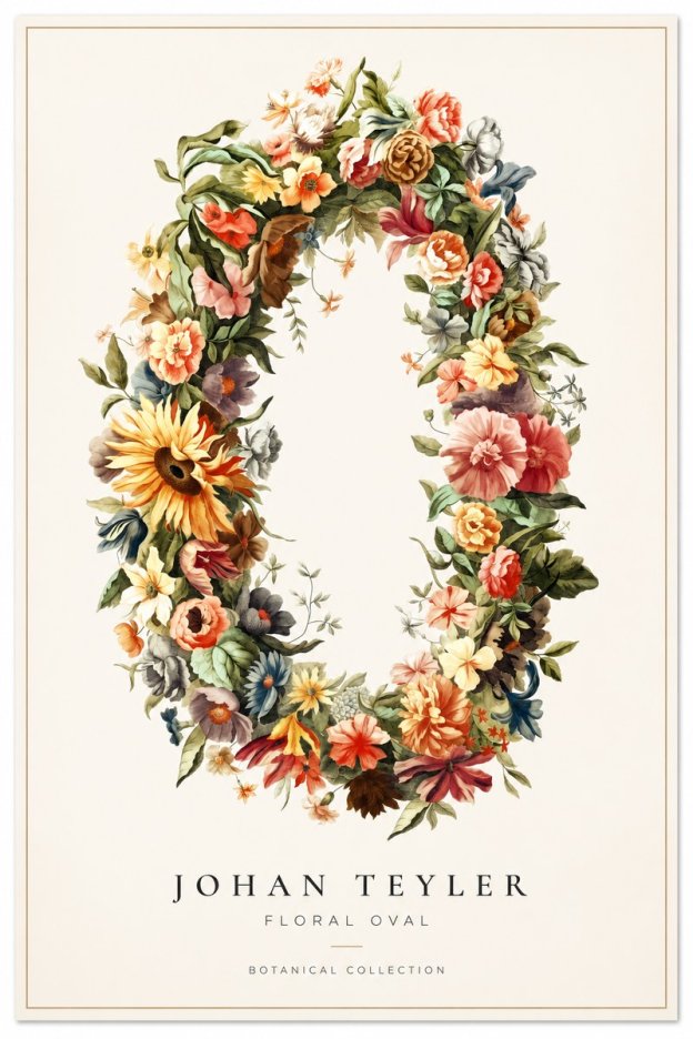 Johan Teyler Floral Oval No2 - Juliste