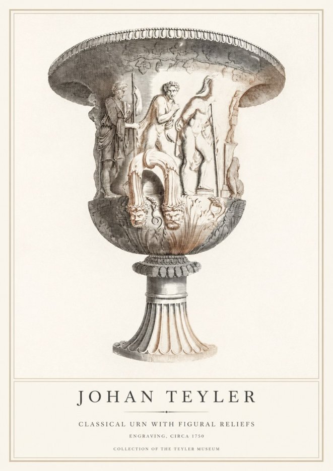 Johan Teyler Classical Urn with Figural Reliefs I No1 - Juliste