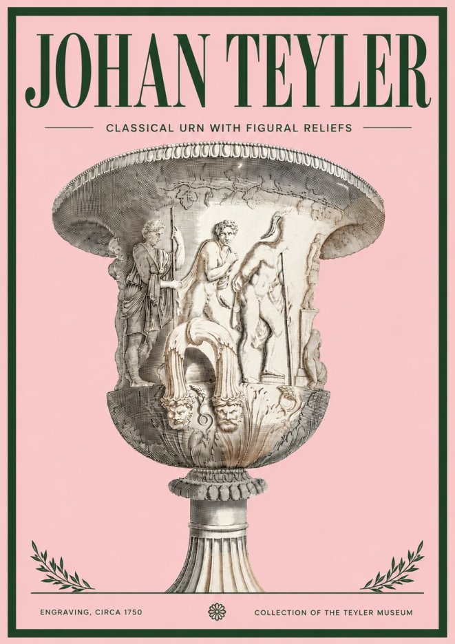 Johan Teyler Classical Urn with Figural Reliefs I No4 - Juliste
