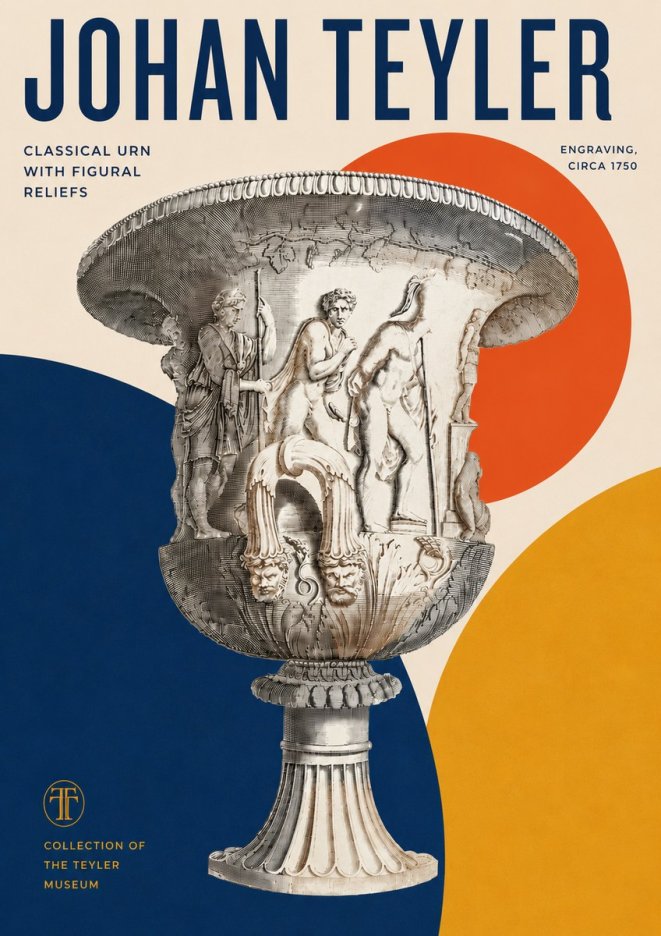 Johan Teyler Classical Urn with Figural Reliefs I No5 - Juliste