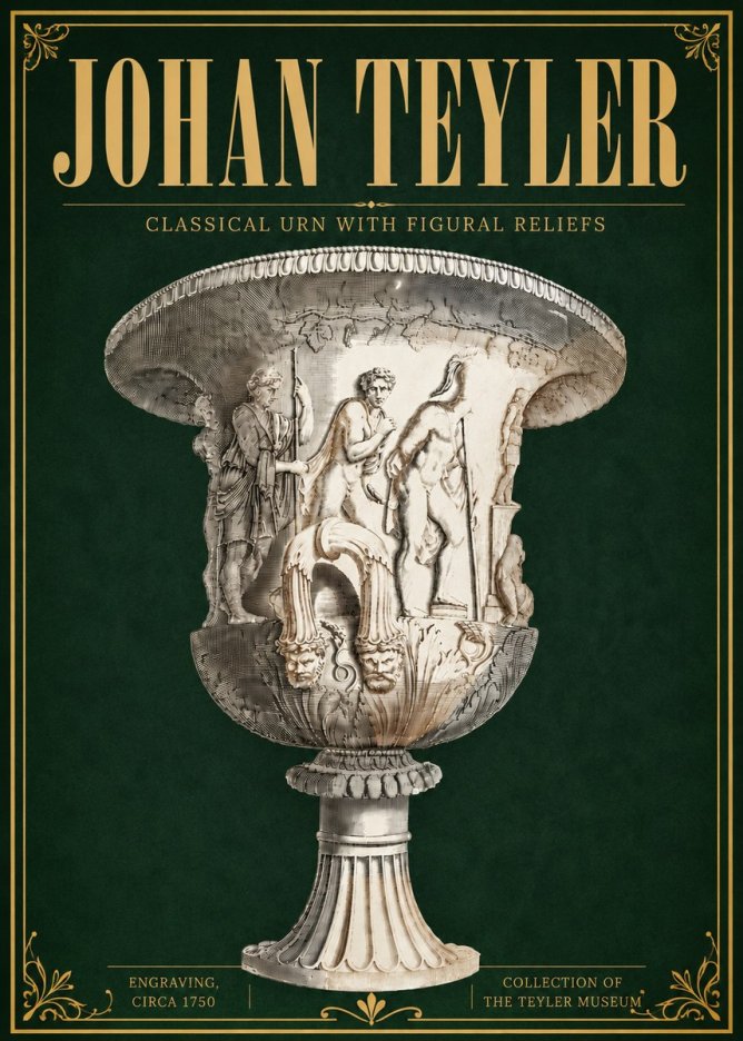 Johan Teyler Classical Urn with Figural Reliefs I No6 - Juliste