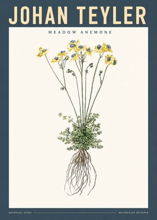 Johan Teyler Meadow Anemone No2 - Juliste