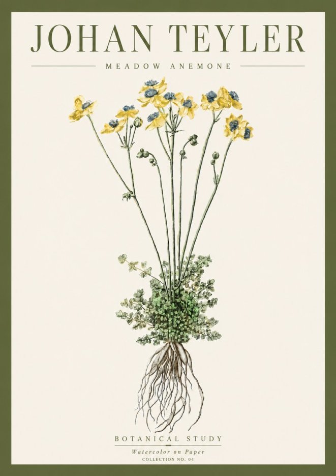 Johan Teyler Meadow Anemone No4 - Juliste