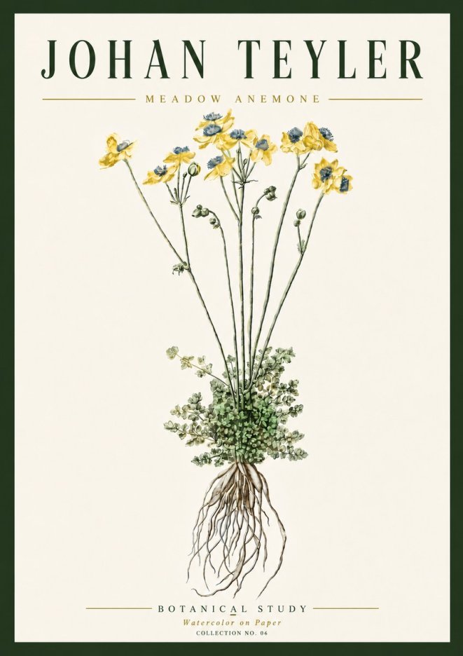 Johan Teyler Meadow Anemone No6 - Juliste