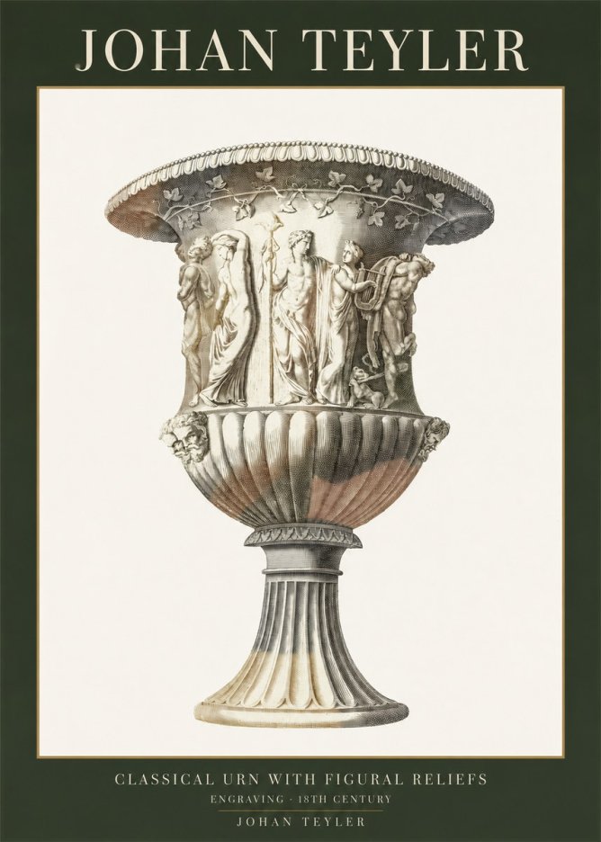 Johan Teyler Classical Urn with Figural Reliefs II No1 - Juliste