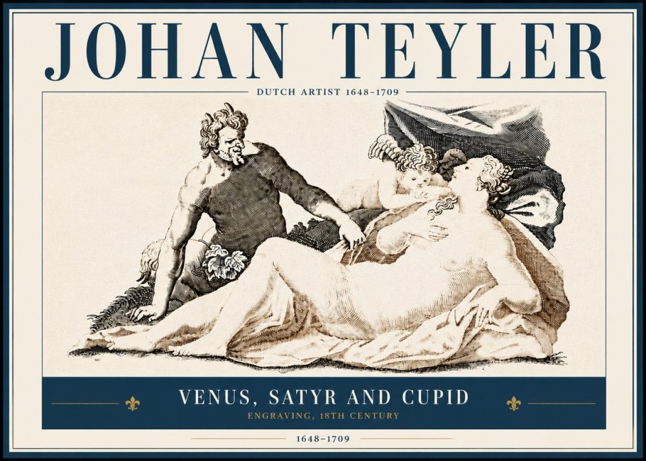 Johan Teyler Venus, Satyr and Cupid No5 - Juliste