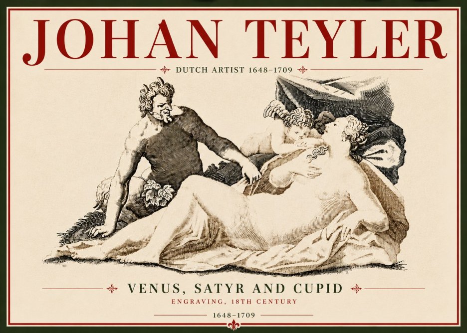 Johan Teyler Venus, Satyr and Cupid No6 - Juliste