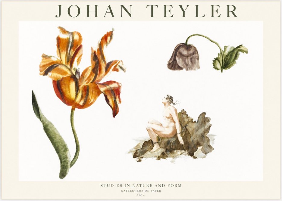 Johan Teyler Botanical Studies & Figurative Composition No2 - Juliste