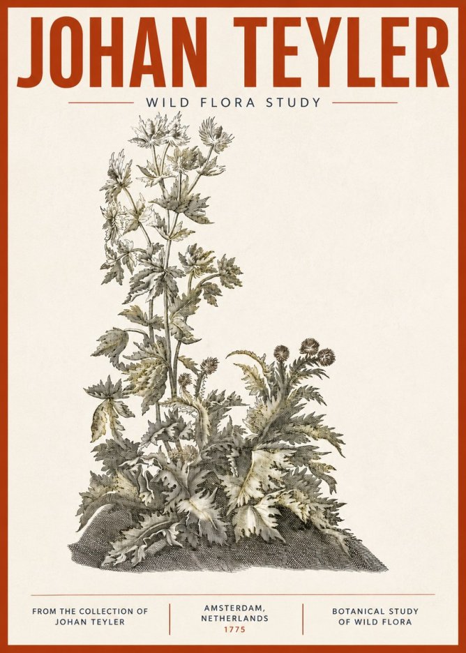Johan Teyler Wild Flora Study No4 - Juliste