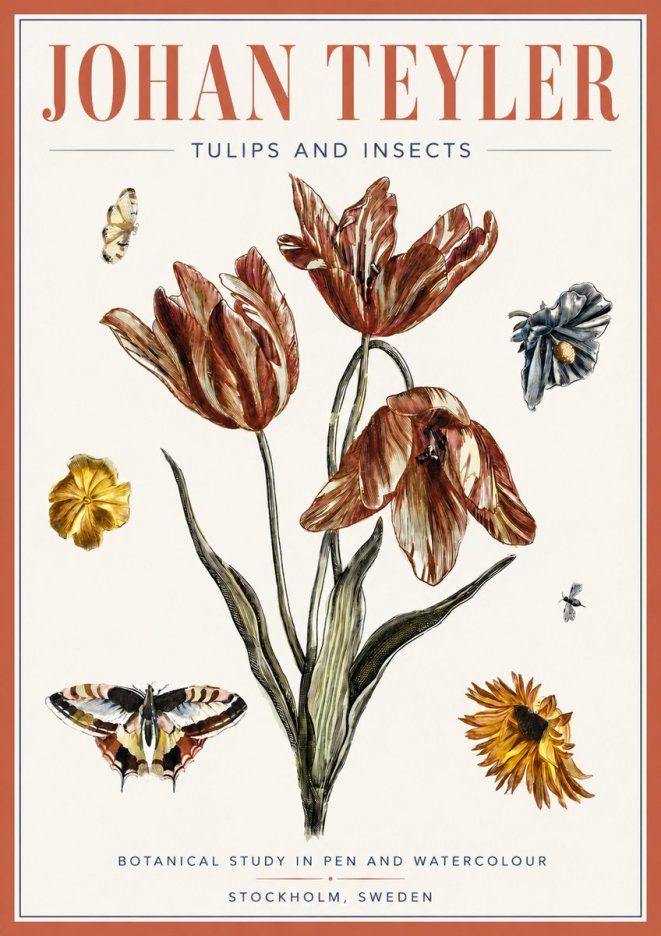 Johan Teyler Tulips and Insects No6 - Juliste