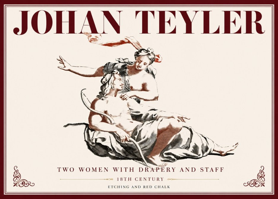 Johan Teyler Two Women with Drapery and Staff No6 - Juliste
