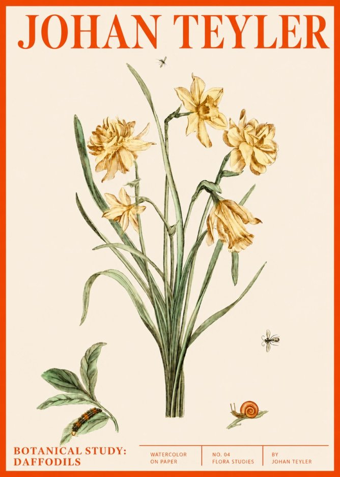 Johan Teyler Daffodils No4 - Juliste