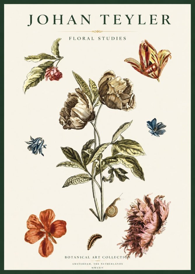 Johan Teyler Floral Studies No2 - Juliste