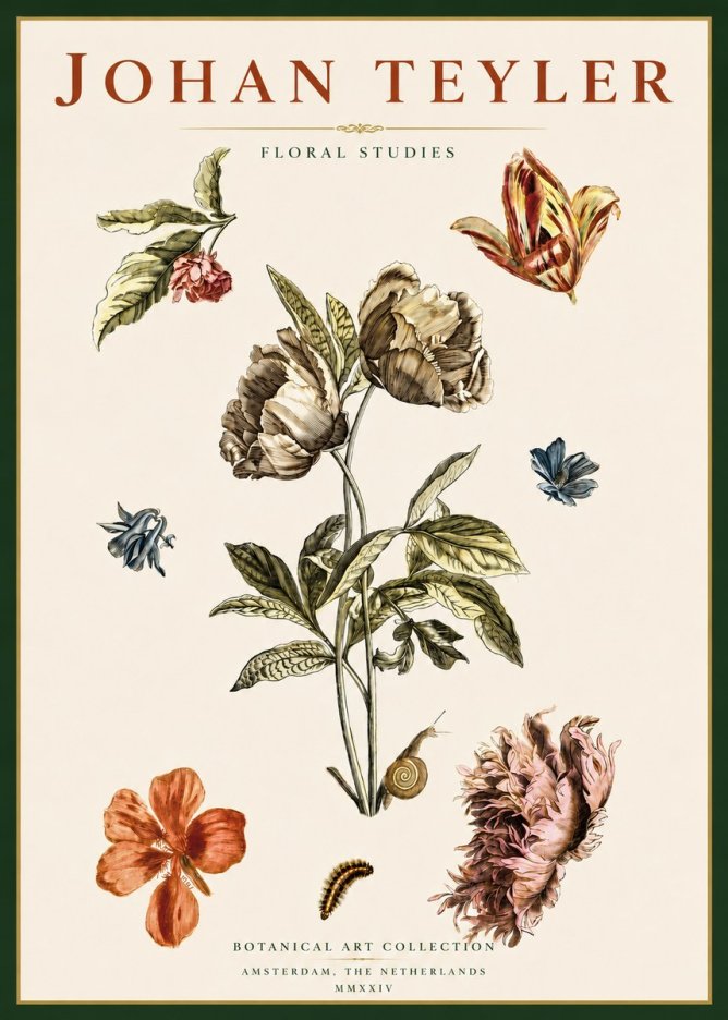 Johan Teyler Floral Studies No4 - Juliste