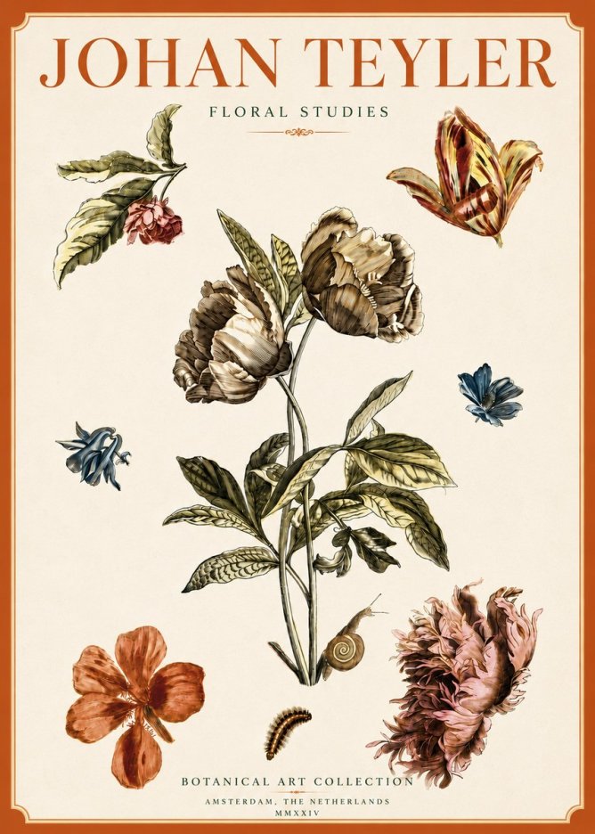 Johan Teyler Floral Studies No6 - Juliste