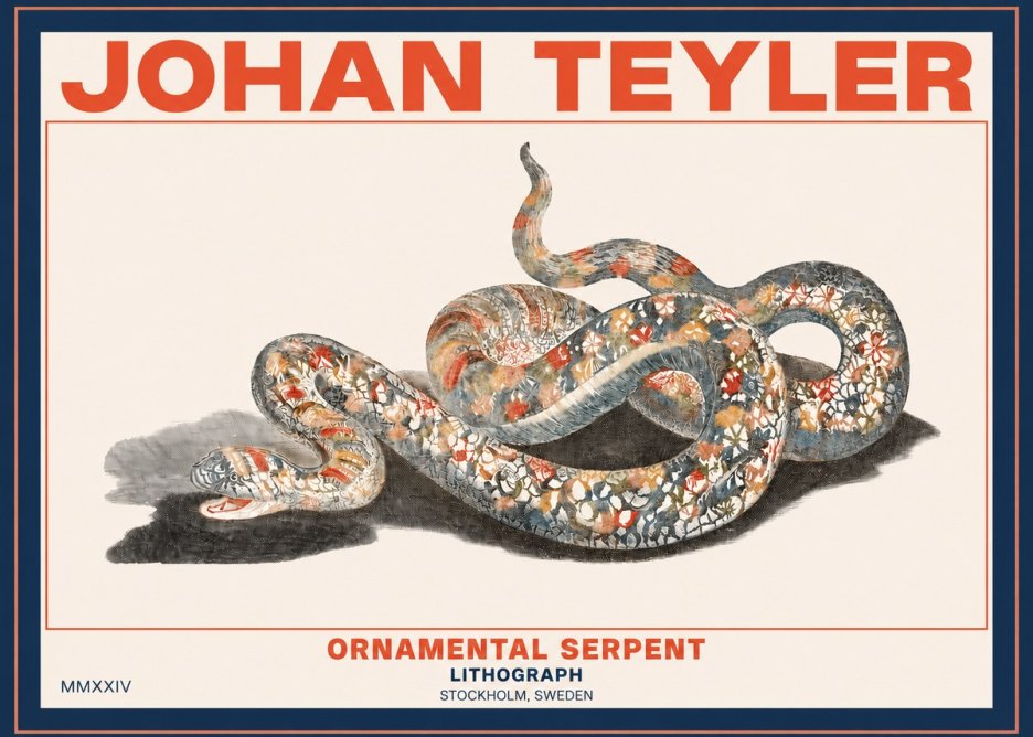Johan Teyler Ornamental Serpent No2 - Juliste