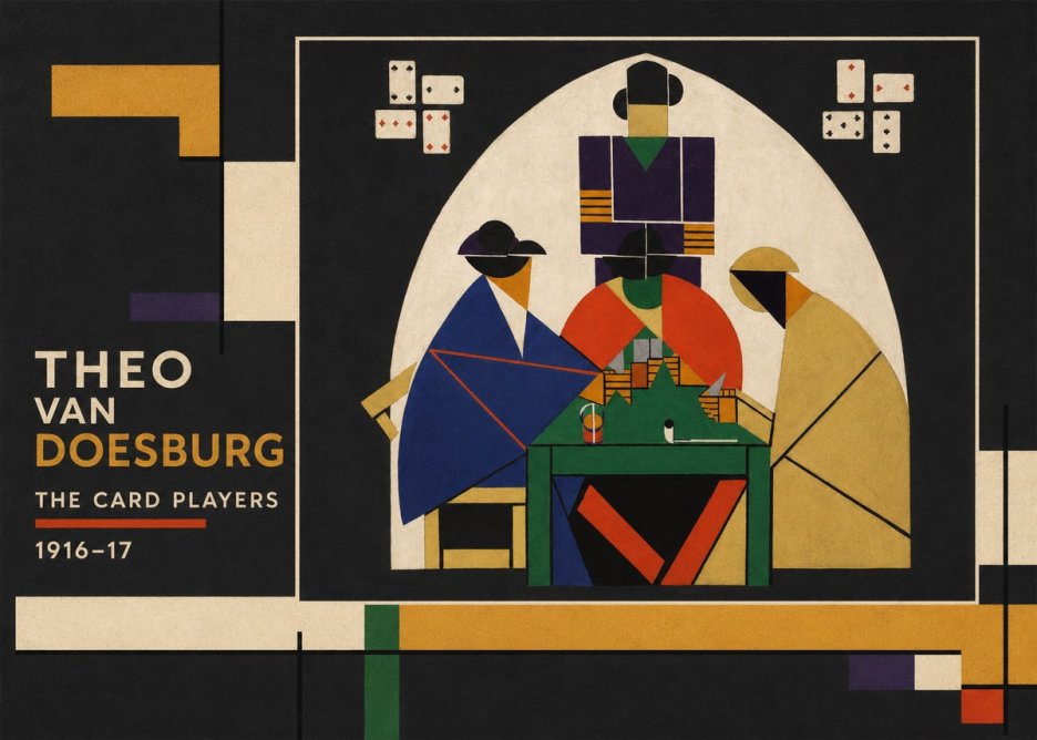 Theo van Doesburg The Card Players No2 - Juliste