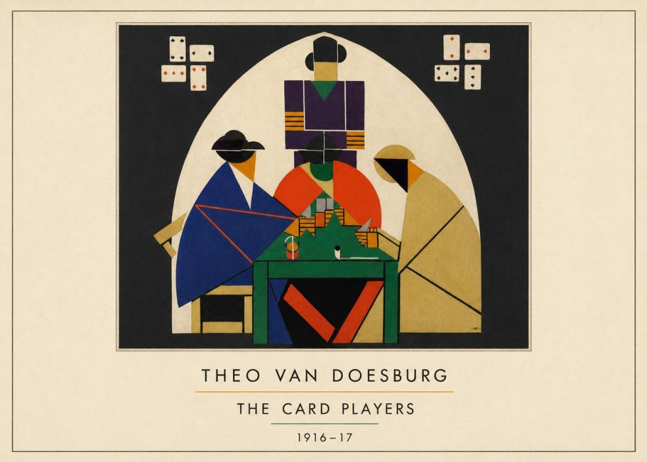 Theo van Doesburg The Card Players No3 - Juliste