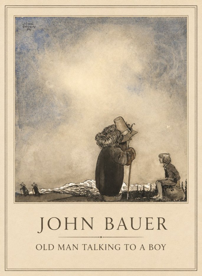 John Bauer Old Man Talking to a Boy No1 - Juliste