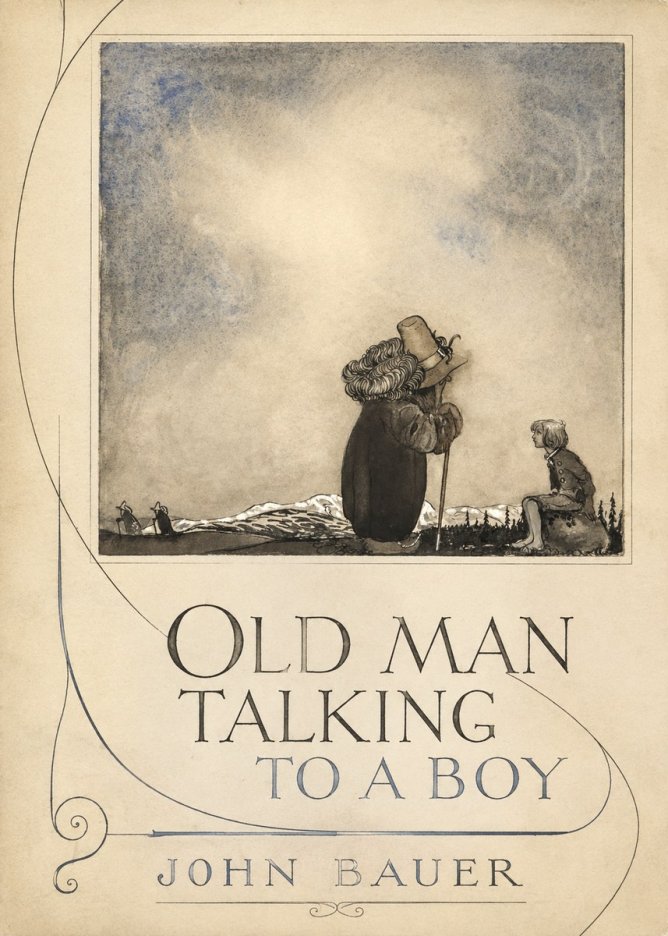 John Bauer Old Man Talking to a Boy No5 - Juliste