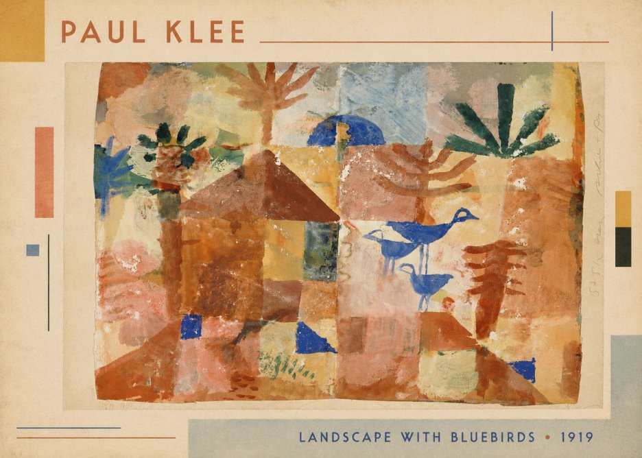 Paul Klee Landscape with Bluebirds No1 - Juliste