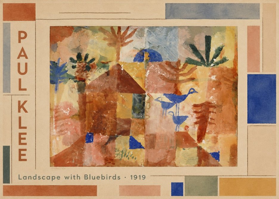 Paul Klee Landscape with Bluebirds No2 - Juliste
