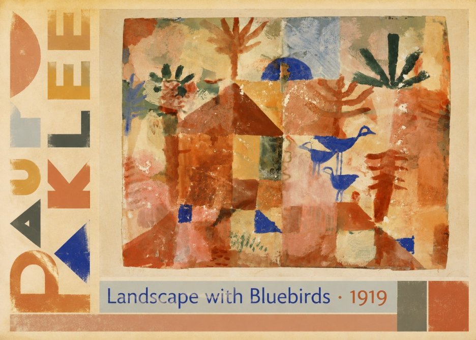 Paul Klee Landscape with Bluebirds No5 - Juliste