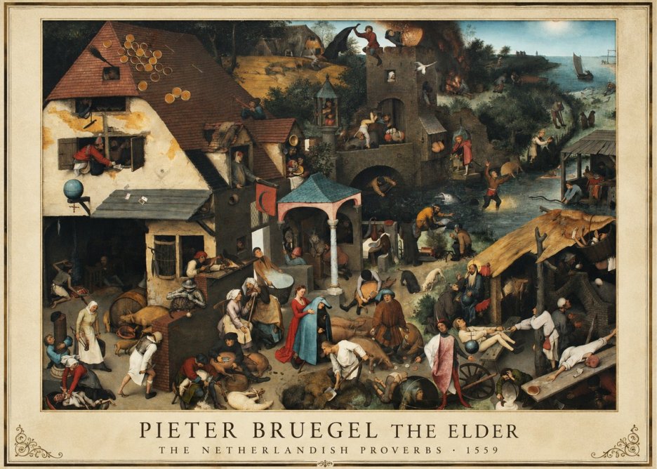 Pieter Bruegel The Netherlandish Proverbs II No5 - Juliste