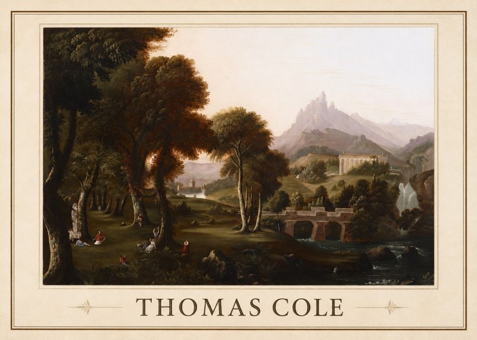 Thomas Cole The Old Mill, Sunset No1 - Juliste