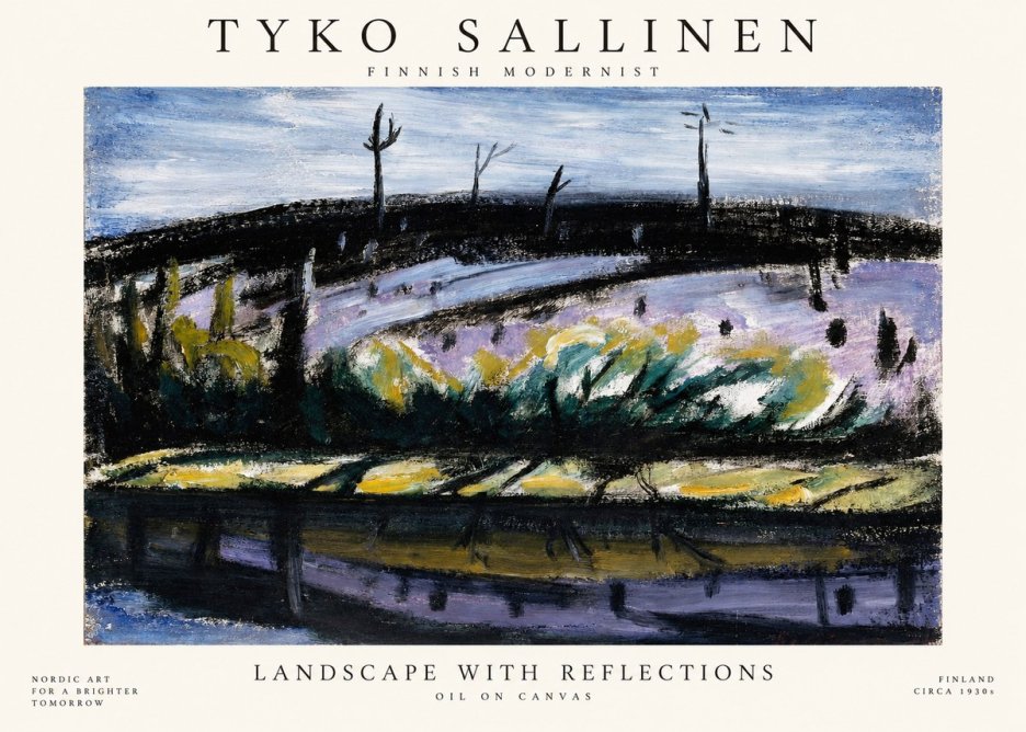 Tyko Sallinen Landscape with Reflections No1 - Juliste