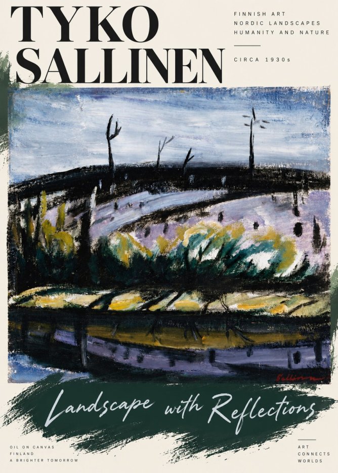 Tyko Sallinen Landscape with Reflections No6 - Juliste