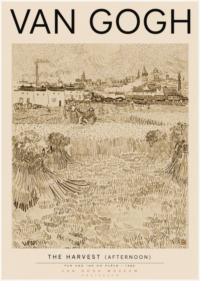 Van Gogh The Harvest (Afternoon) No3 - Juliste