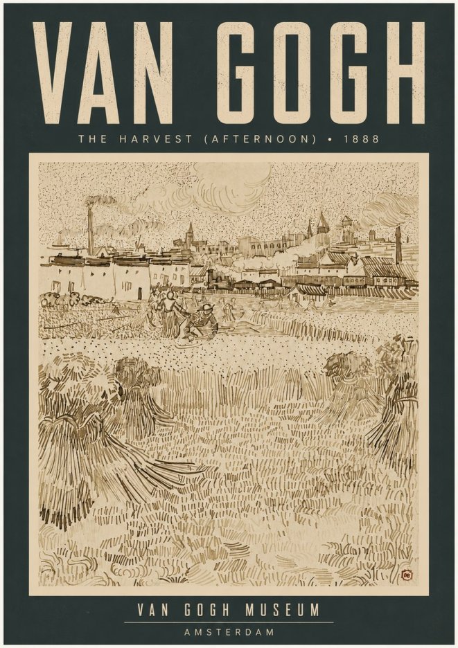 Van Gogh The Harvest (Afternoon) No4 - Juliste