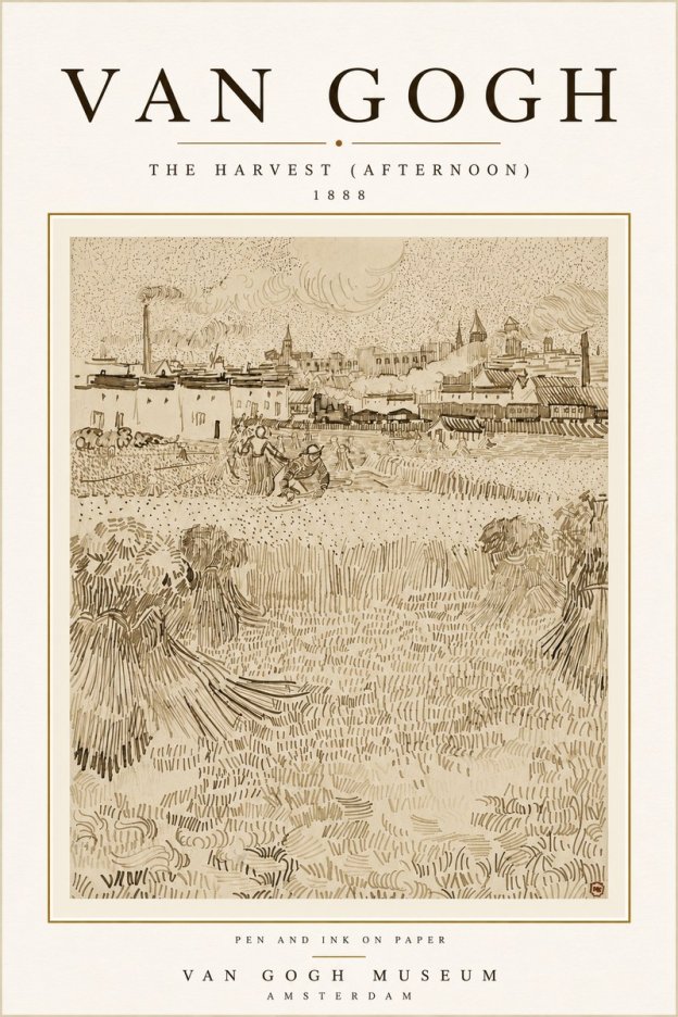 Van Gogh The Harvest (Afternoon) No6 - Juliste