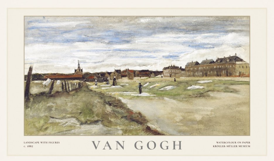 Van Gogh Landscape with Figures No1 - Juliste