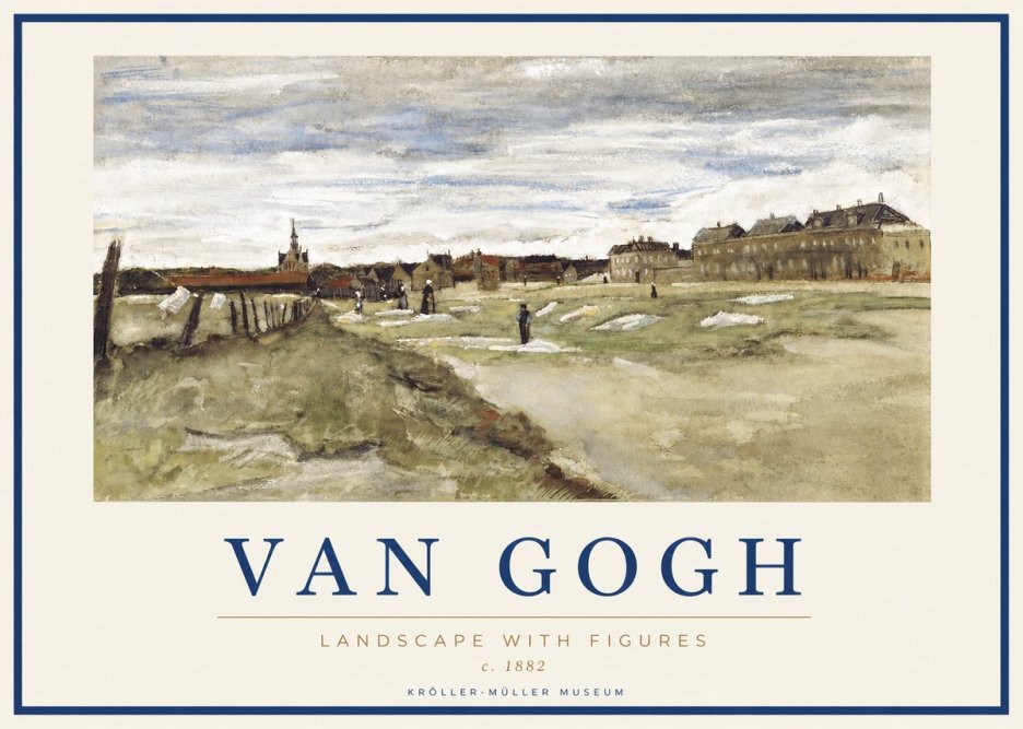 Van Gogh Landscape with Figures No2 - Juliste