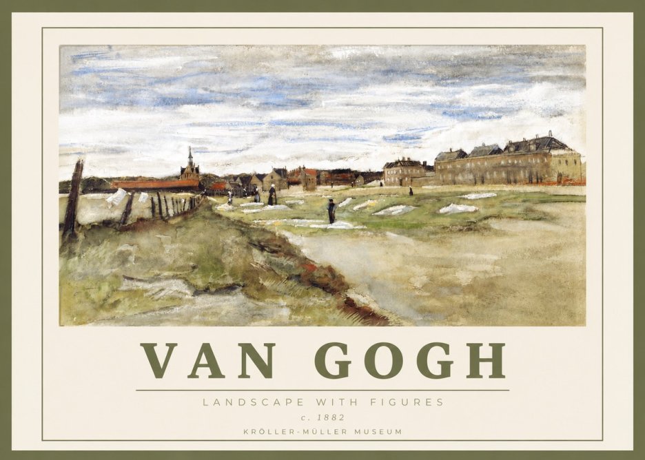 Van Gogh Landscape with Figures No3 - Juliste