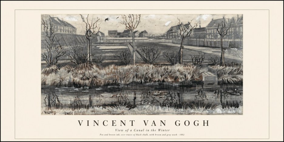 Van Gogh View of a Canal in the Winter No1 - Juliste