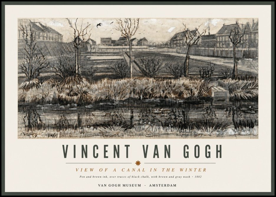 Van Gogh View of a Canal in the Winter No4 - Juliste